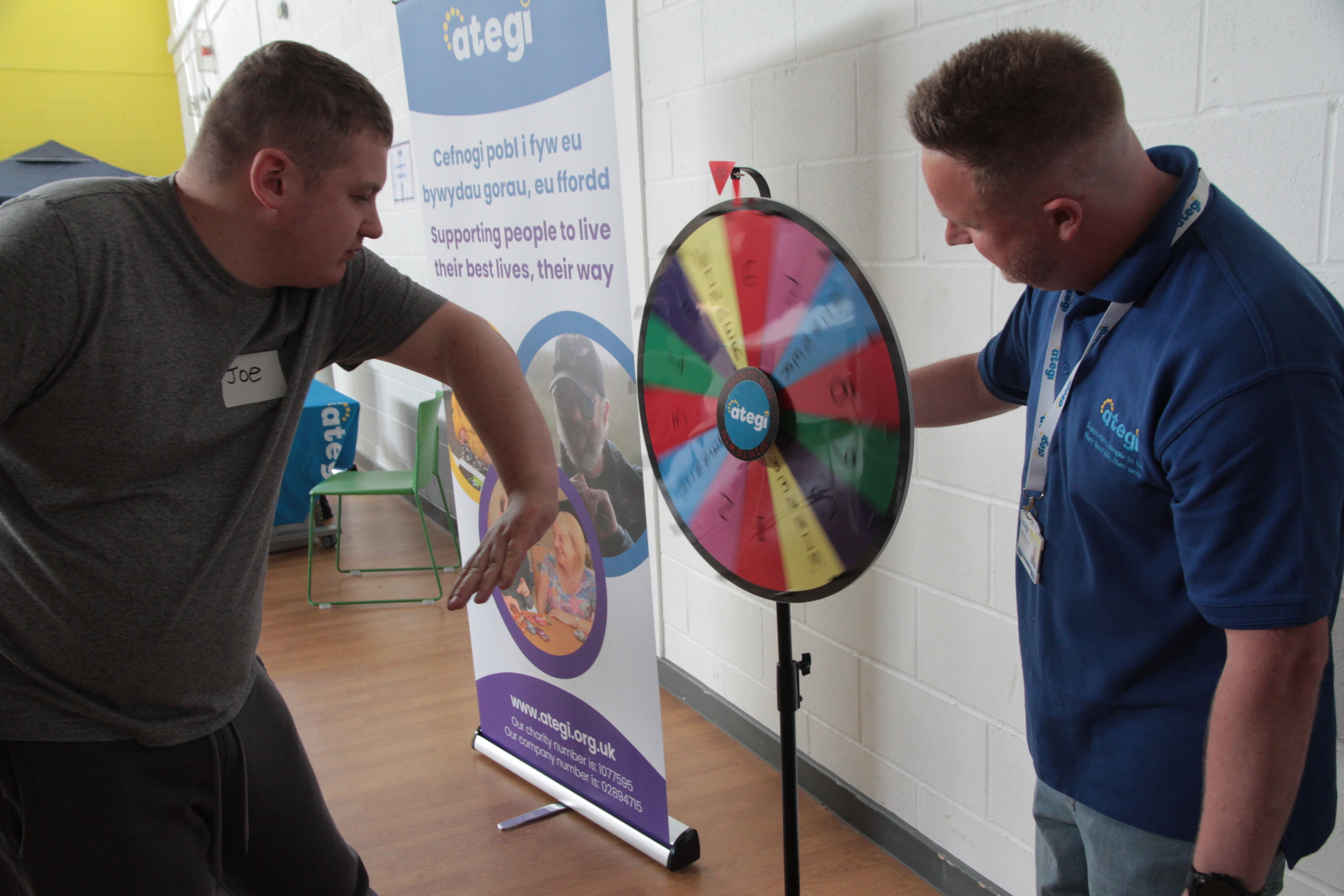 Joe spins the wheel of fortune.