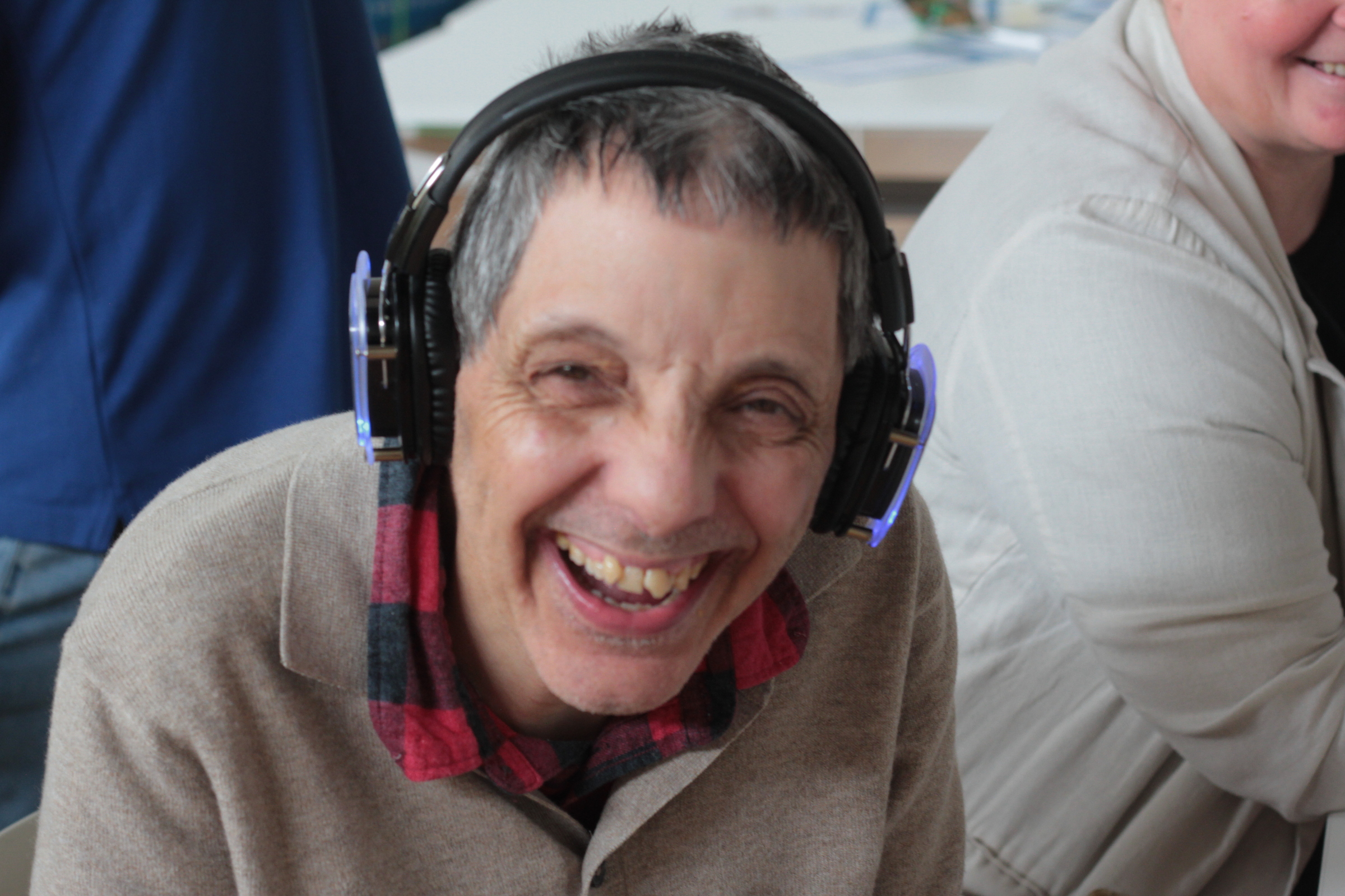 Anthony enjoying the silent disco.