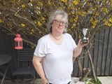 Sue with her bowls trophy