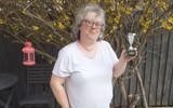 Sue with her bowls trophy
