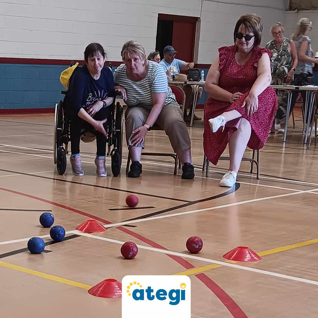 A photo of guests playing a game of boccia