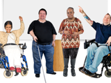 Different people who are disabled. 